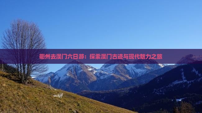 衢州去澳门六日游：探索澳门古迹与现代魅力之旅