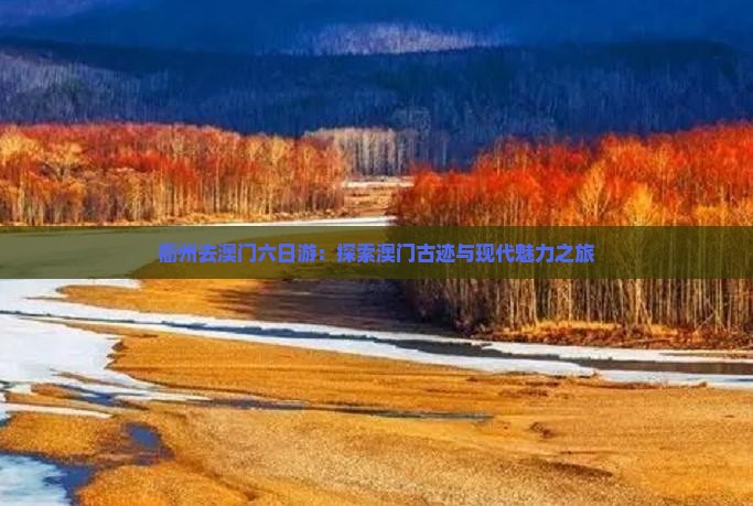 衢州去澳门六日游：探索澳门古迹与现代魅力之旅