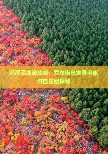 港澳深度游攻略：黔东南出发香港旅游自由团探秘
