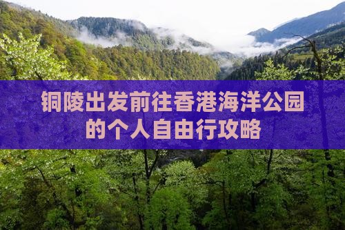 铜陵出发前往香港海洋公园的个人自由行攻略