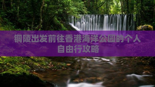 铜陵出发前往香港海洋公园的个人自由行攻略