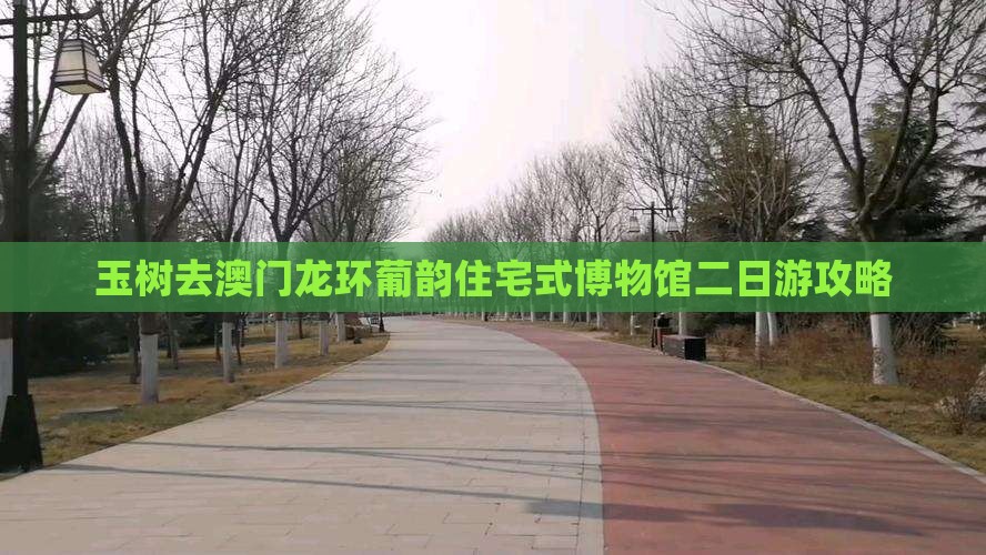 玉树去澳门龙环葡韵住宅式博物馆二日游攻略