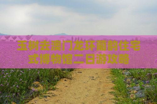 玉树去澳门龙环葡韵住宅式博物馆二日游攻略