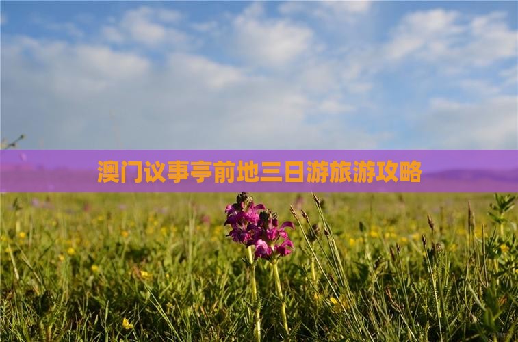 澳门议事亭前地三日游旅游攻略