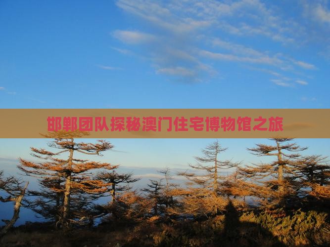 邯郸团队探秘澳门住宅博物馆之旅