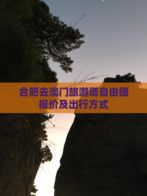 合肥去澳门旅游塔自由团报价及出行方式