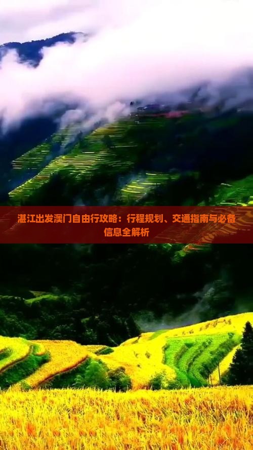 湛江出发澳门自由行攻略：行程规划、交通指南与必备信息全解析