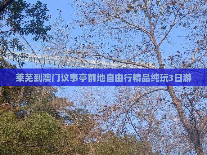 莱芜到澳门议事亭前地自由行精品纯玩3日游