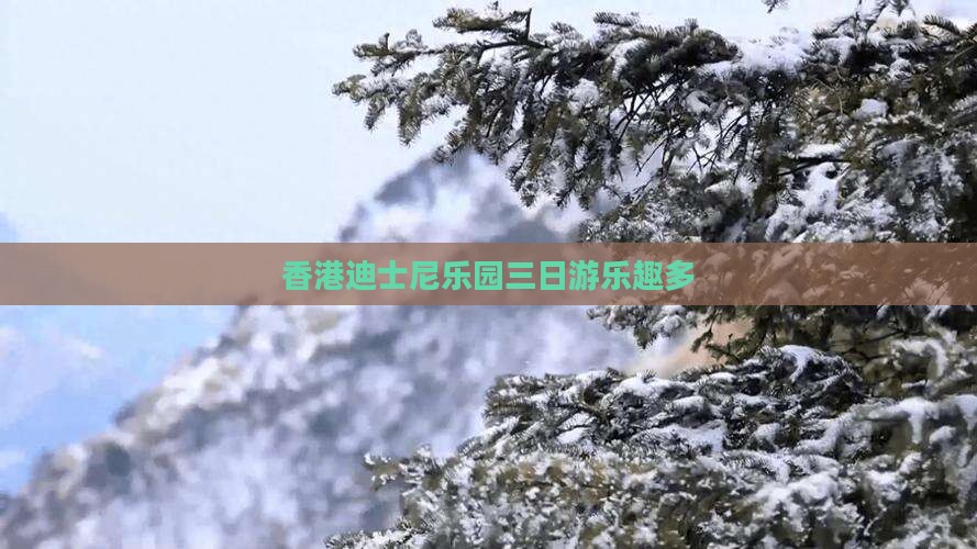 香港迪士尼乐园三日游乐趣多