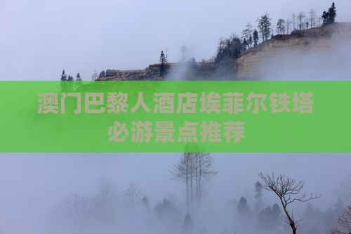 澳门巴黎人酒店埃菲尔铁塔必游景点推荐