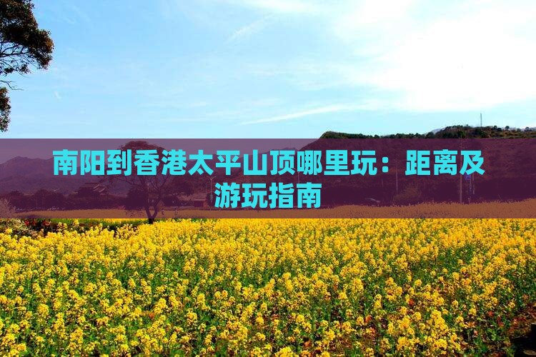 南阳到香港太平山顶哪里玩：距离及游玩指南