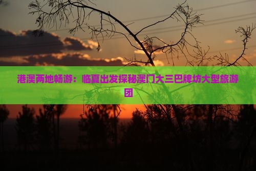 港澳两地畅游：临夏出发探秘澳门大三巴牌坊大型旅游团