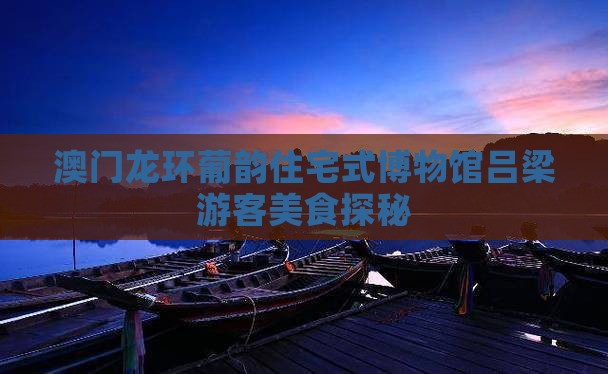 澳门龙环葡韵住宅式博物馆吕梁游客美食探秘