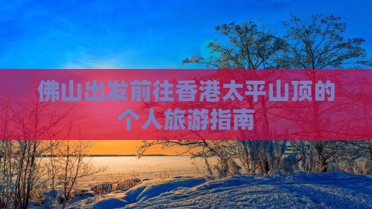 佛山出发前往香港太平山顶的个人旅游指南