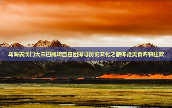 乌海去澳门大三巴牌坊自由团探寻历史文化之旅体验美食购物狂欢