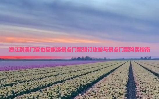 潜江到澳门官也街旅游景点门票预订攻略与景点门票购买指南