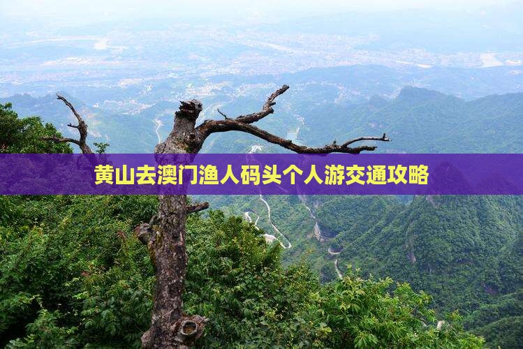 黄山去澳门渔人码头个人游交通攻略