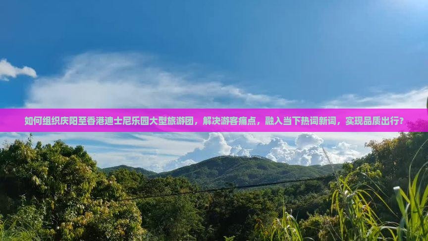 如何组织庆阳至香港迪士尼乐园大型旅游团，解决游客痛点，融入当下热词新词，实现品质出行？