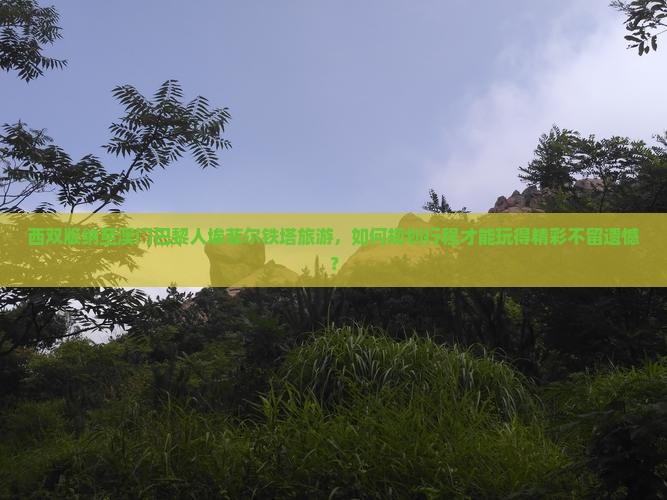 西双版纳至澳门巴黎人埃菲尔铁塔旅游，如何规划行程才能玩得精彩不留遗憾？