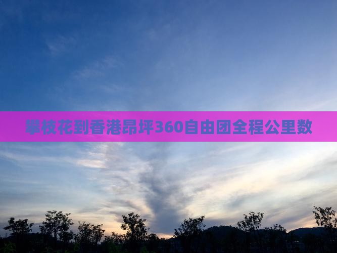 攀枝花到香港昂坪360自由团全程公里数