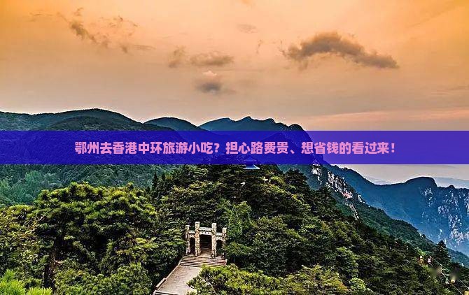 鄂州去香港中环旅游小吃？担心路费贵、想省钱的看过来！