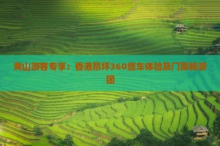 黄山游客专享：香港昂坪360缆车体验及门票畅游团