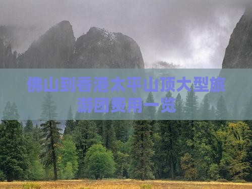 佛山到香港太平山顶大型旅游团费用一览