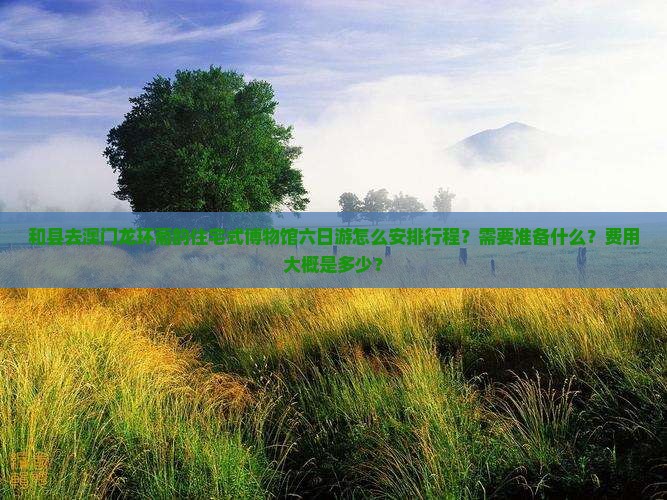 和县去澳门龙环葡韵住宅式博物馆六日游怎么安排行程？需要准备什么？费用大概是多少？