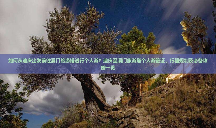 如何从迪庆出发前往澳门旅游塔进行个人游？迪庆至澳门旅游塔个人游签证、行程规划及必备攻略一览