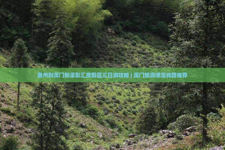 惠州到澳门新濠影汇度假区三日游攻略 | 澳门旅游港澳线路推荐