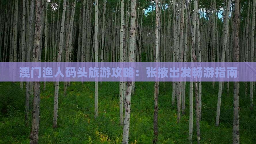 澳门渔人码头旅游攻略：张掖出发畅游指南