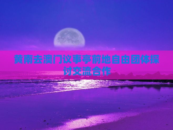 黄南去澳门议事亭前地自由团体探讨交流合作 黄南去澳门议事亭前地自由团体探讨交流合作