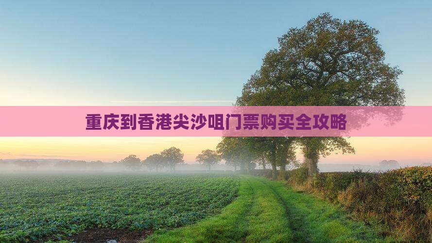 重庆到香港尖沙咀门票购买全攻略