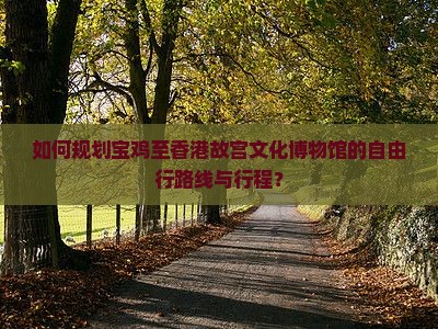 如何规划宝鸡至香港故宫文化博物馆的自由行路线与行程？