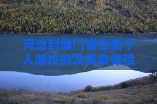 河池到澳门官也街个人游攻略及美食体验分享