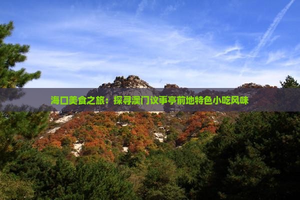 海口美食之旅：探寻澳门议事亭前地特色小吃风味