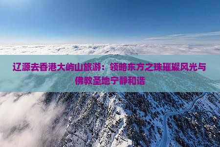 辽源去香港大屿山旅游：领略东方之珠璀璨风光与佛教圣地宁静和谐