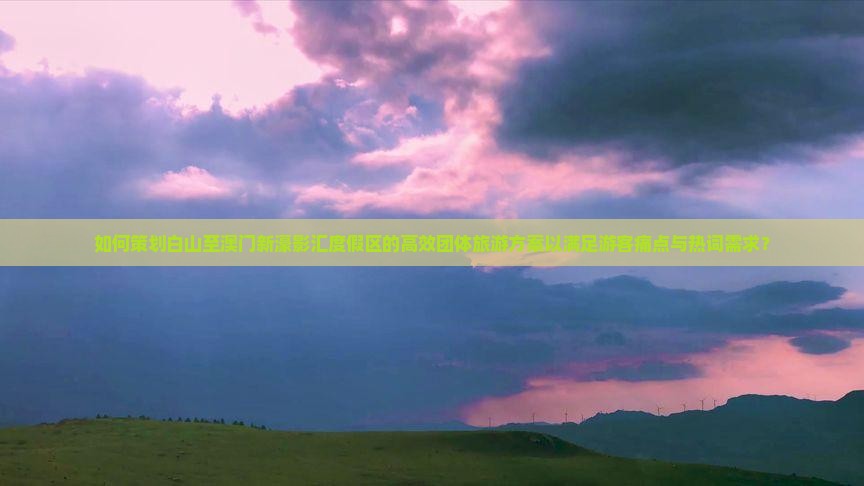 如何策划白山至澳门新濠影汇度假区的高效团体旅游方案以满足游客痛点与热词需求？
