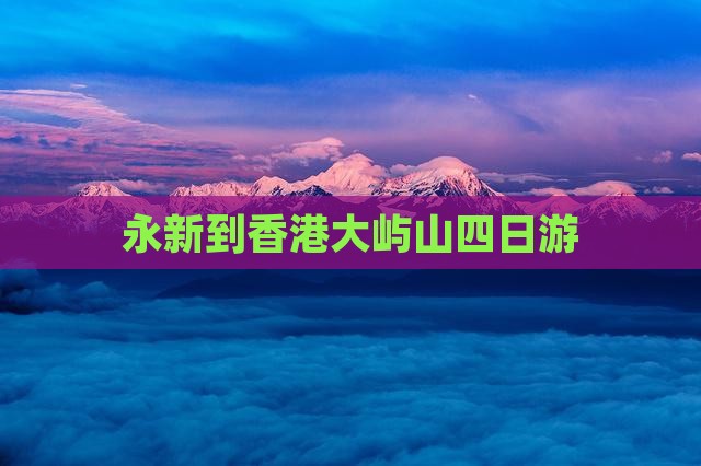 永新到香港大屿山四日游
