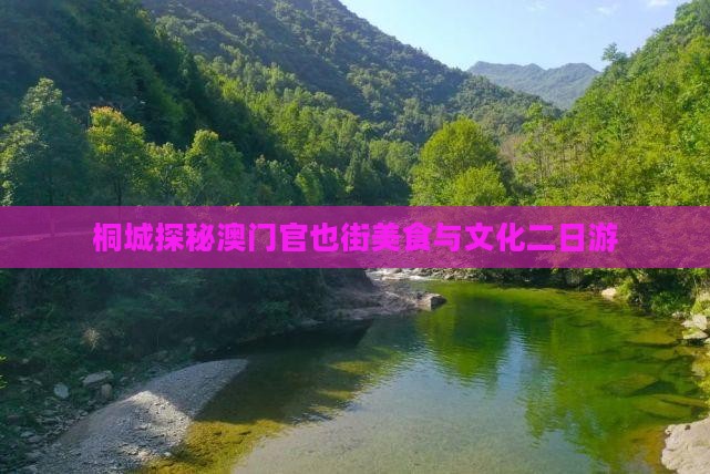 桐城探秘澳门官也街美食与文化二日游