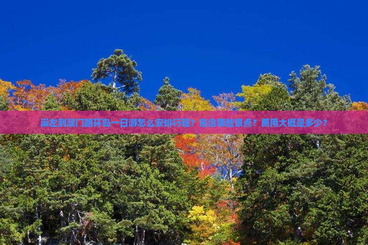崇左到澳门路环岛一日游怎么安排行程？包含哪些景点？费用大概是多少？