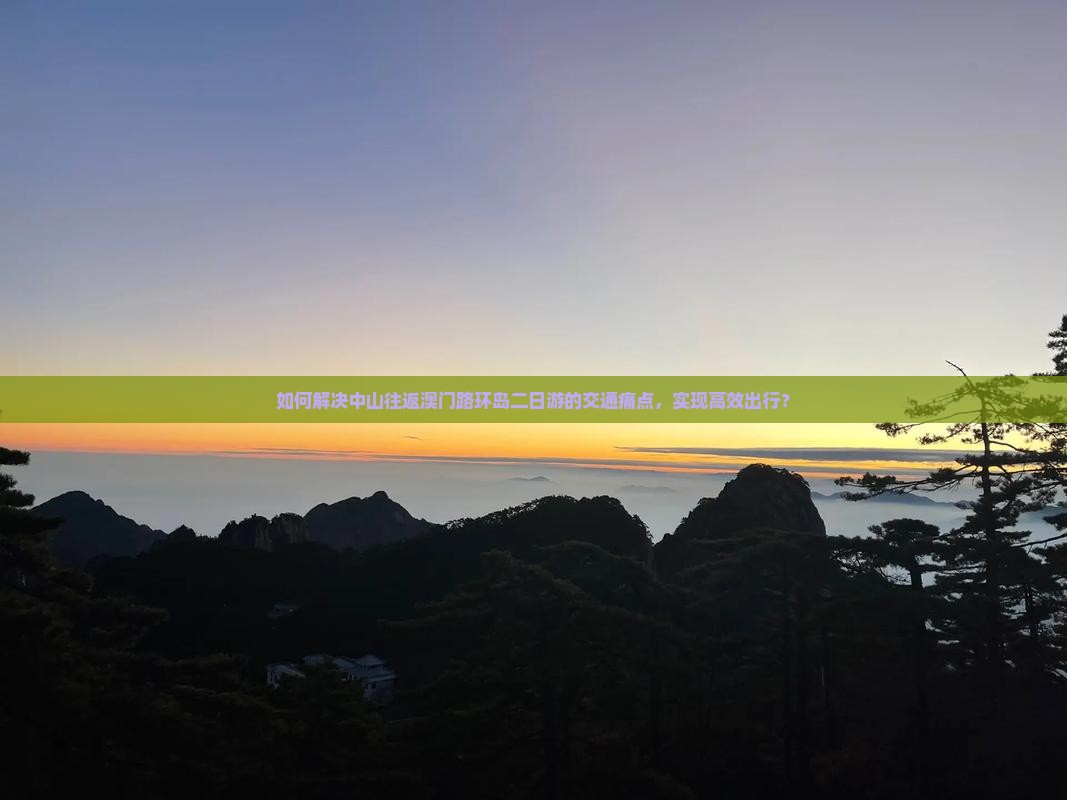 如何解决中山往返澳门路环岛二日游的交通痛点，实现高效出行？
