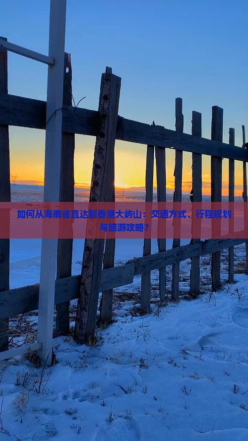 如何从海南省直达到香港大屿山：交通方式、行程规划与旅游攻略？