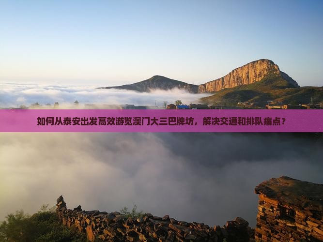 如何从泰安出发高效游览澳门大三巴牌坊，解决交通和排队痛点？
