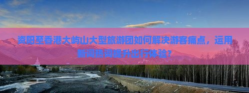 资阳至香港大屿山大型旅游团如何解决游客痛点，运用新词热词提升出行体验？