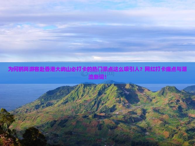 为何鹤岗游客赴香港大屿山必打卡的热门景点这么吸引人？网红打卡痛点与潮流新词！
