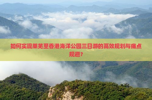 如何实现莱芜至香港海洋公园三日游的高效规划与痛点规避？
