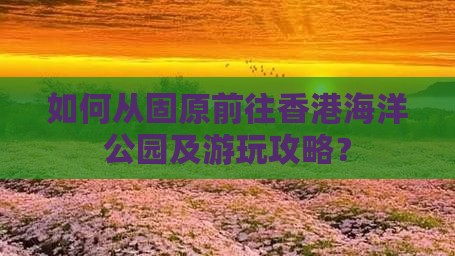 如何从固原前往香港海洋公园及游玩攻略？