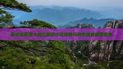 廊坊去香港大屿山旅游小吃攻略与特色美食推荐指南