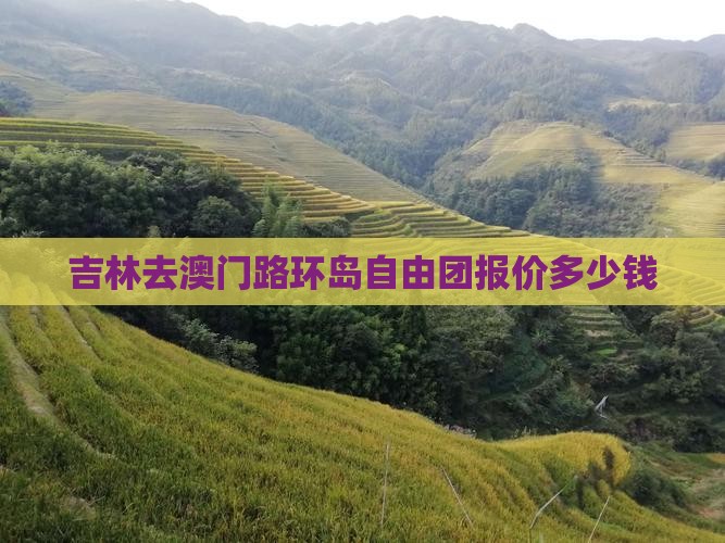 吉林去澳门路环岛自由团报价多少钱